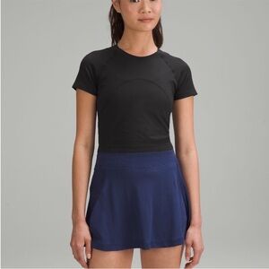 LuluLemon Swiftly Tech Cropped Short-Sleeve Shirt 2.0 in Black